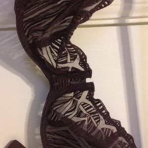 Chantelle brown lace bra